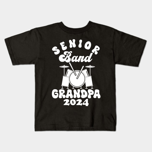 senior Band Grandpa 2024 Funny grandpa grandfather Kids T-Shirt by Giftyshoop